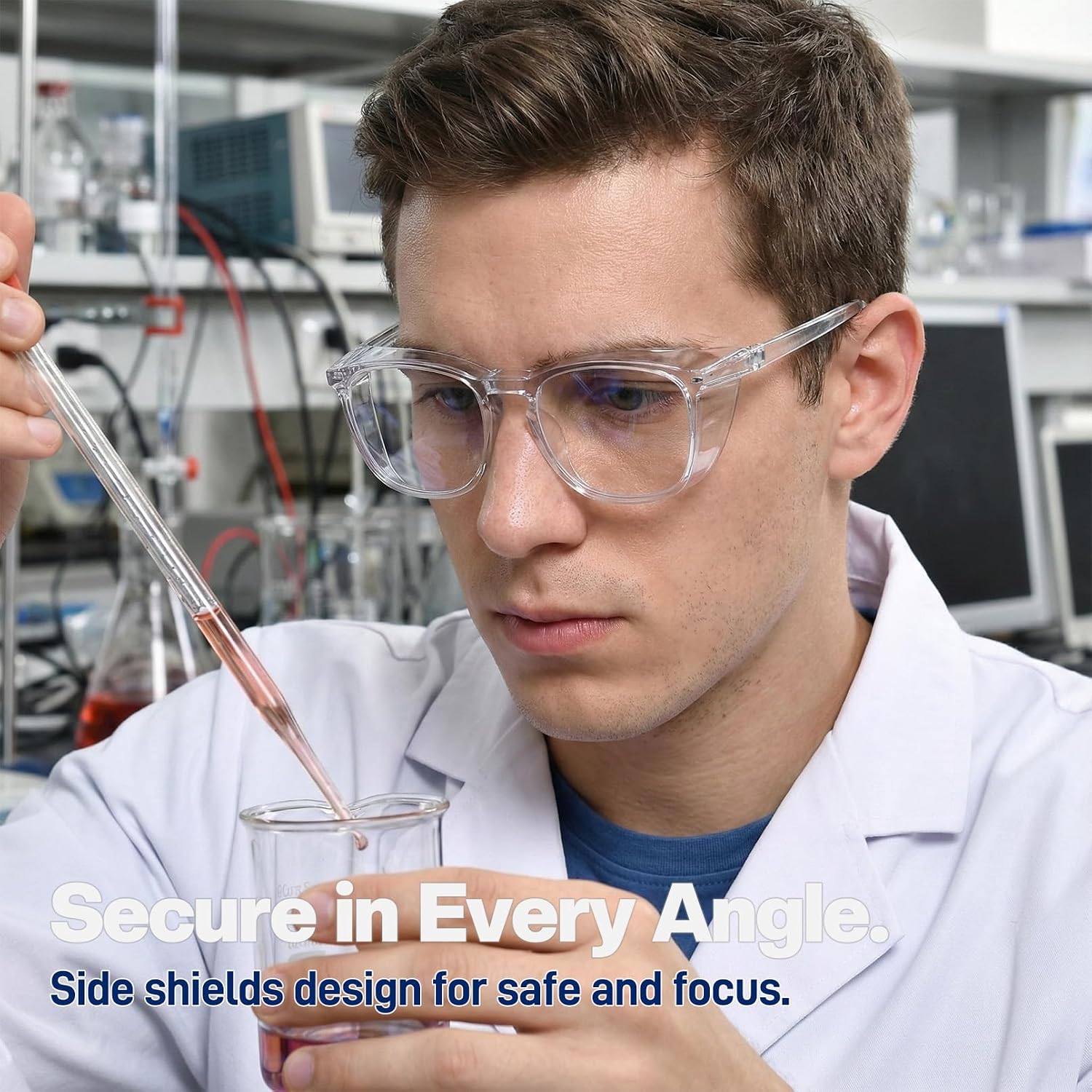 Safety Glasses, Stylish Goggles With No Fog Lense, Alternatives To Regular Protective Eyewear For Lab and Nursing.