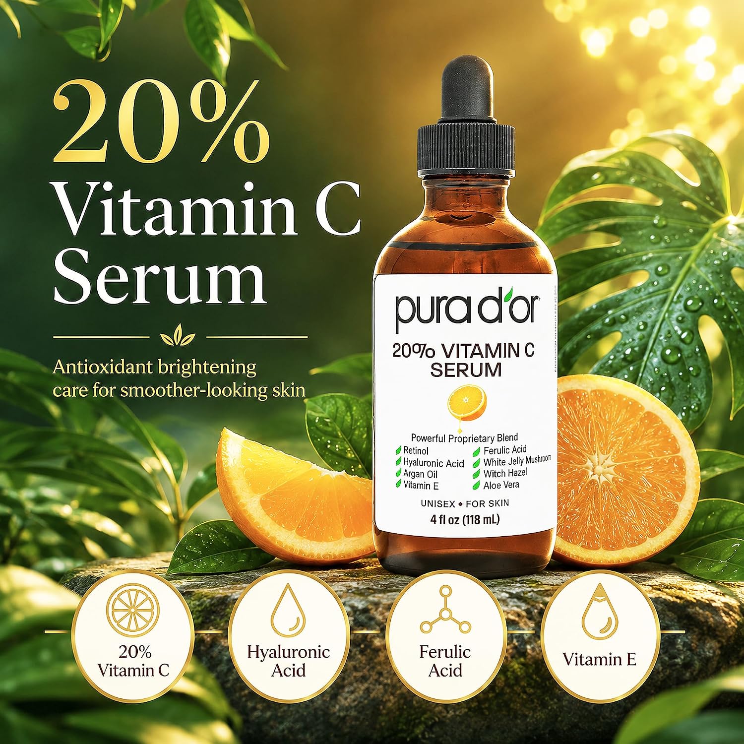 20% Vitamin C Serum for Face, Retinol, Hyaluronic Acid, 4oz