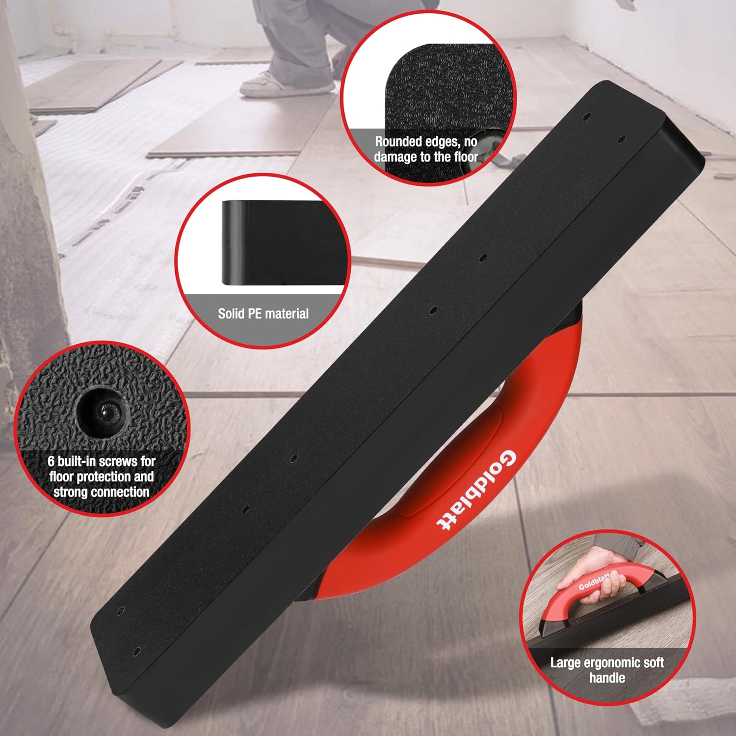 Tapping Block for Vinyl Plank Flooring, 9" Large Soft-grip Handle