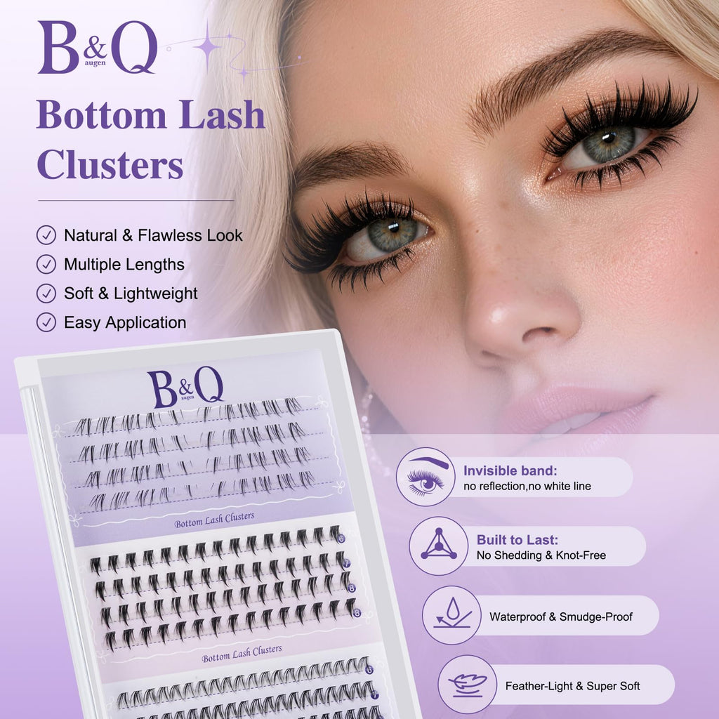 B&Q Bottom Lashes 3 Styles Natural,Manga,Dramatic Bottom Lash Clusters (01)