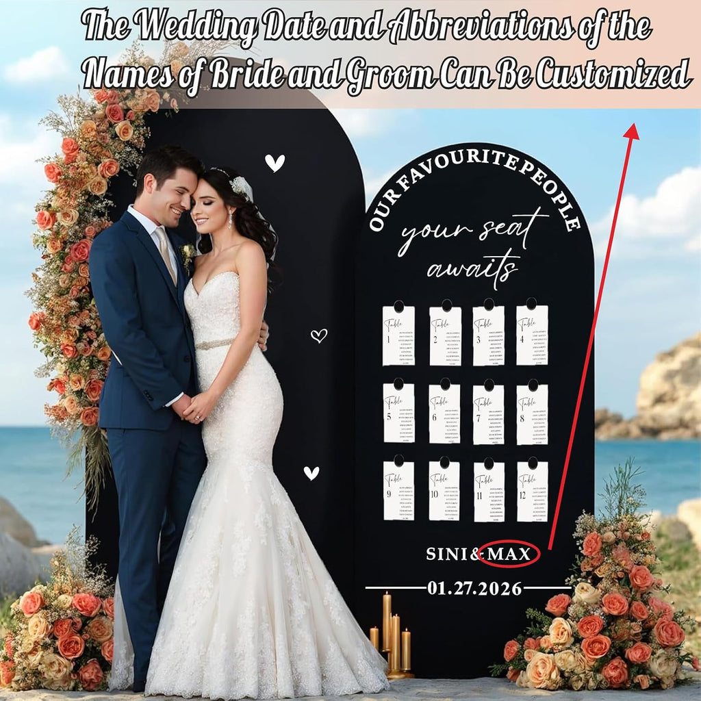 Wedding Welcome Sign for Mirror Seating Chart Decals for Reception Display