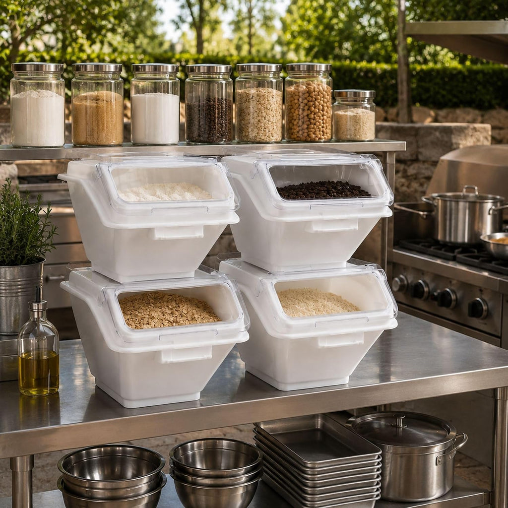 2.6 gal White Ingredient Bin with Measuring Spoon, 1 Count