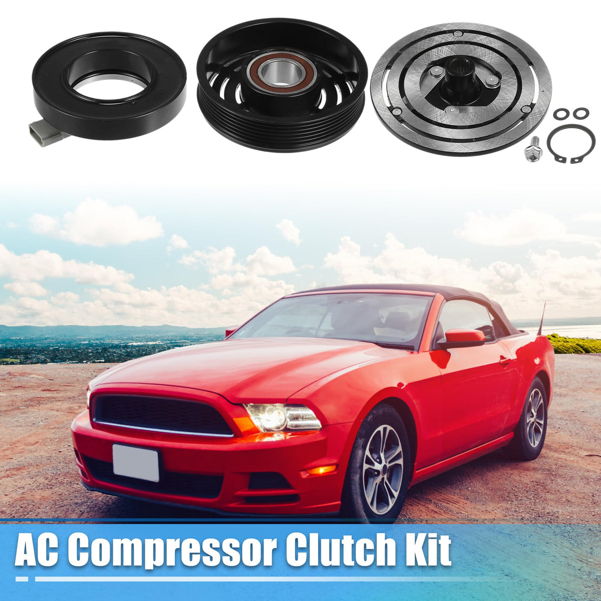 X AUTOHAUX 1 Set AC Compressor Clutch Replacement for Ford for Mustang