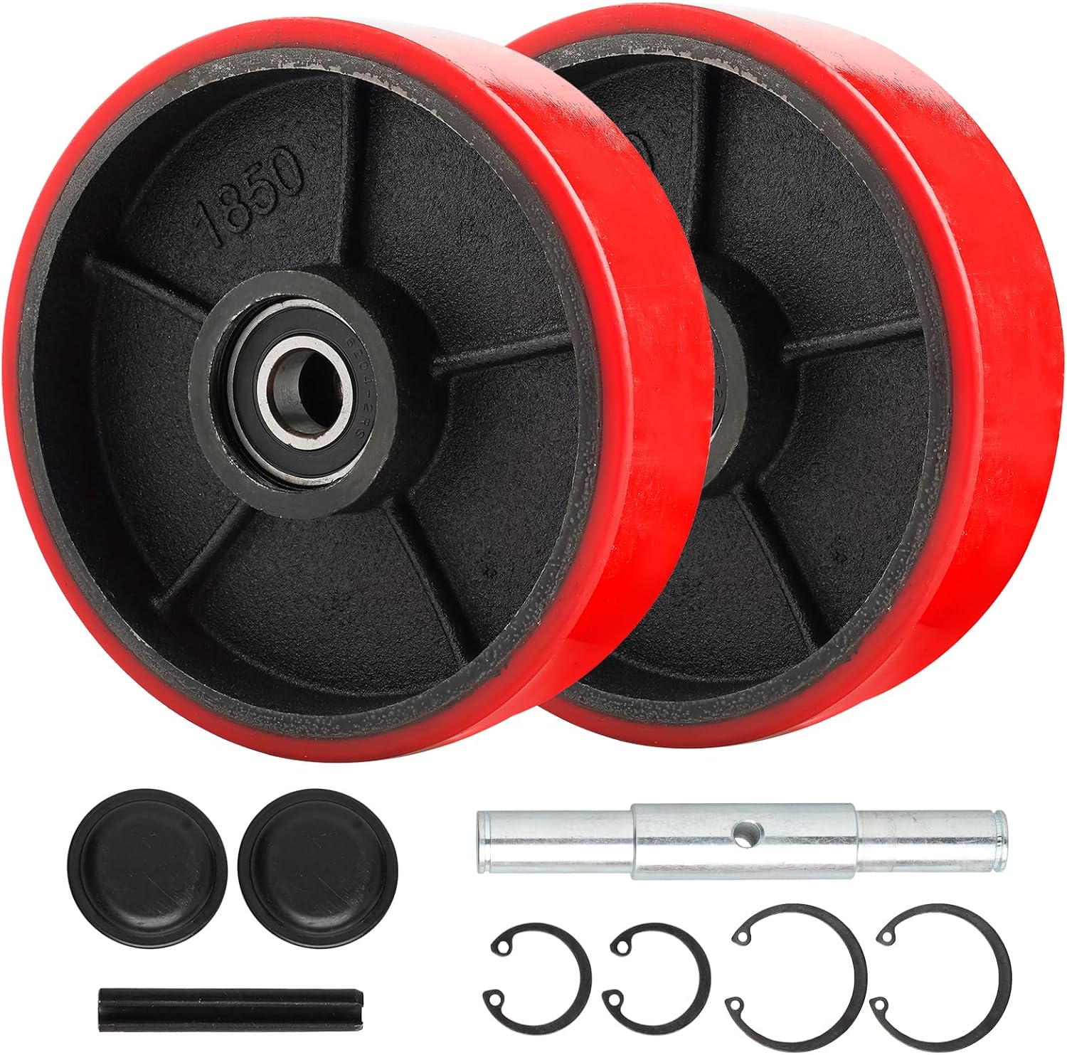 Pallet Jack Wheels/Truck Steering Wheels, Caster Wheels Pallet, 20mm ID Bearings 7" x 2" Pair