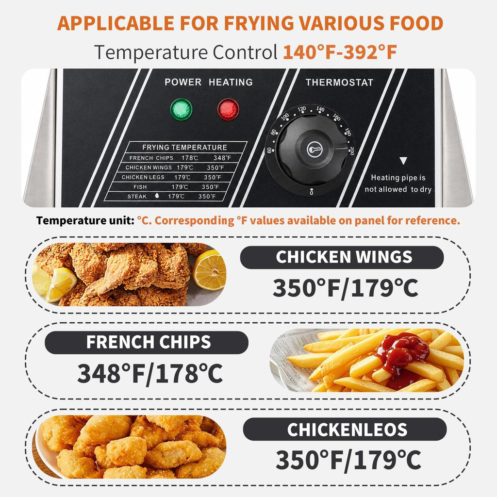 Deep Fryer with Basket for Restaurant Home Use