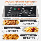 Deep Fryer with Basket for Restaurant Home Use