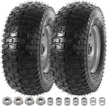 13 x 5.00-6 Lawn Mower Tire and Wheel, 2 Pack | Fits Riding Mowers & Lawn Tractors, 3" Centered Hub, 3/4" Bushings