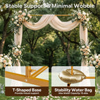 7.2x7.2FT Gold Square Wedding Arch, Metal Backdrop Stand