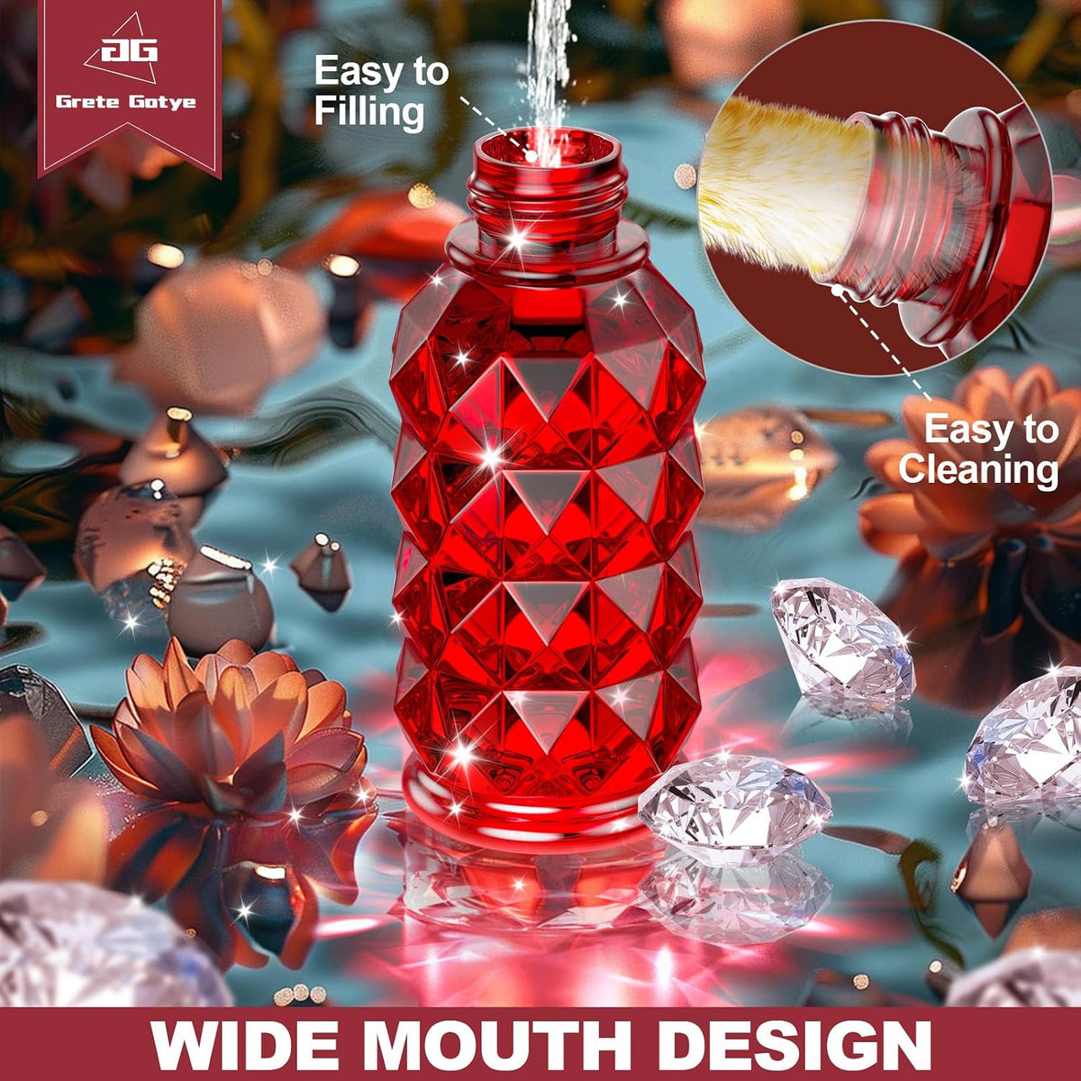 Glass Hummingbird Feeders for Outdoors Hanging, 25Oz Bird Nectar Feeder with Perch & 5 Flower Feeding Ports Leak