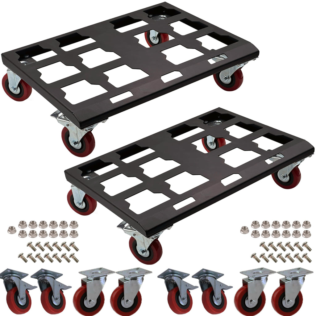 Upgrade Tool Box Dolly Push Cart, Black, 2-Pack