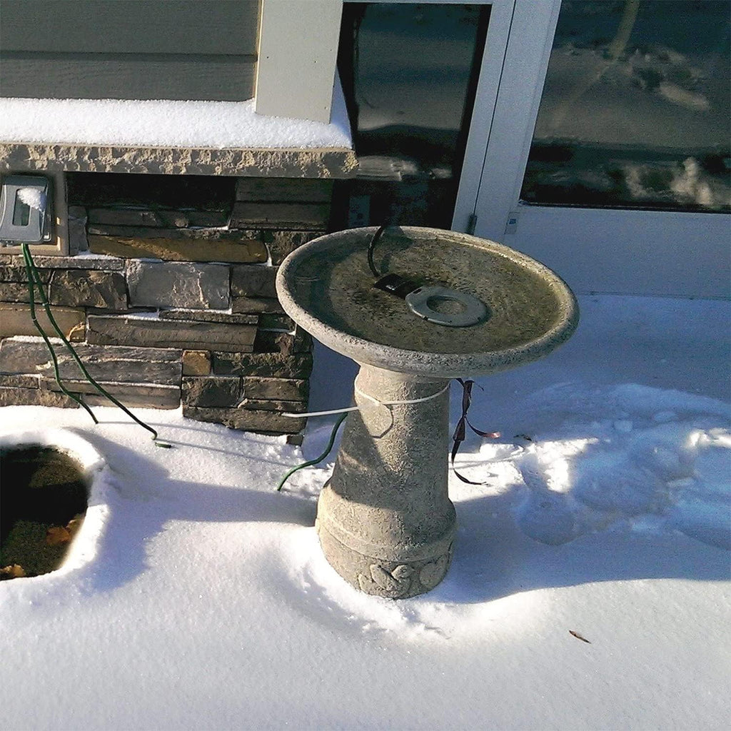 C-50 Premium Cast Aluminum Birdbath Deicer, Electric Birdbath Warmer with Built-in Thermostat, 150W