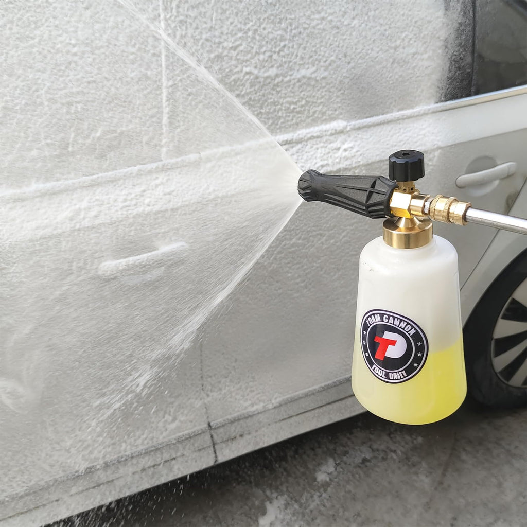 Pressure Washer Foam Cannon, Additional Orifice Nozzle 1.1mm | Adjustable Snow Foam Lance for Car Wash, 1/4 Inch