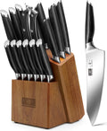 16-Piece Kitchen Knife Set with Block, Ultra Sharp Chef Knife Set