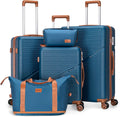 5 Piece Luggage Sets with Spinner Wheels, Hardshell ABS Suitcase Set with Tsa Lock, Lightweight Hardside Waterproof