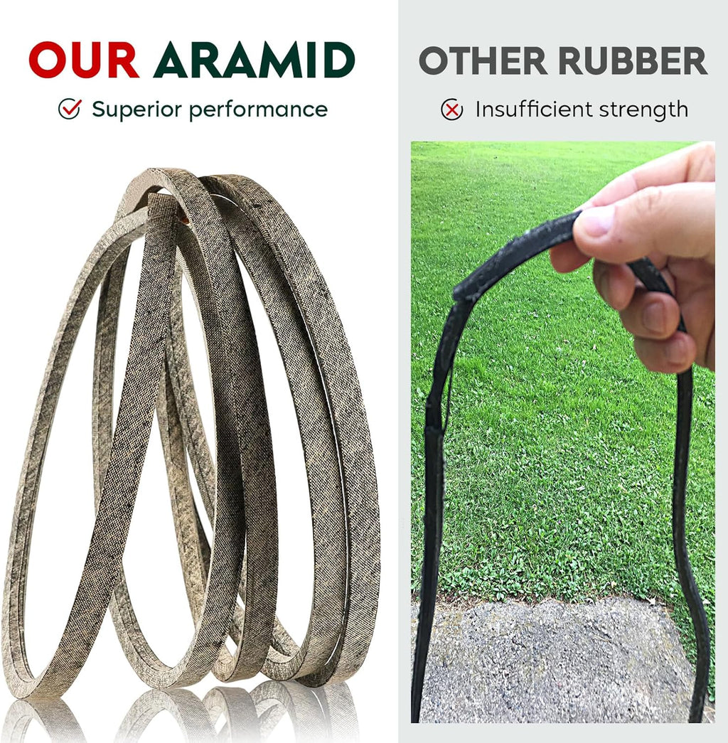 M126009 Lawn Mower Drive Belt for John Deere LT155 LT166 Lawn Tractors M45254 and Murray 037X80MA, Deck Belt for Murray 037X62MA, 037X62, 37X62MA, Scag 483969, Aramid 1/2 x 86 3/8 Inch