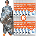 Emergency Mylar Blankets, Survival Space Blanket, 10 Pack | waterproof Mylar emergency blankets reflect up to 90%