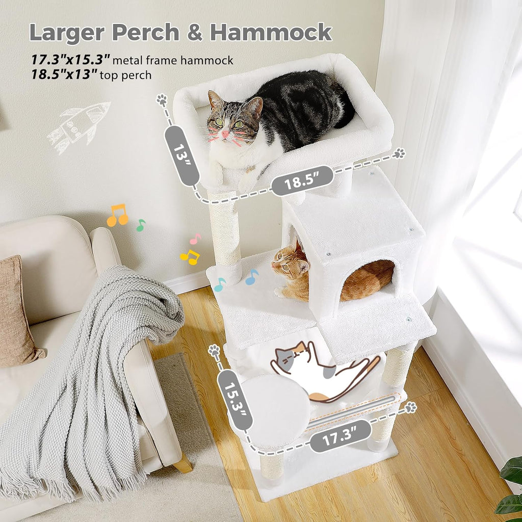 Gothic Cat Tree Tower for Indoor Cats, 31.5'' Small Cat Tower Condo with Sisal Scratching Ramp, Cozy Hammock and