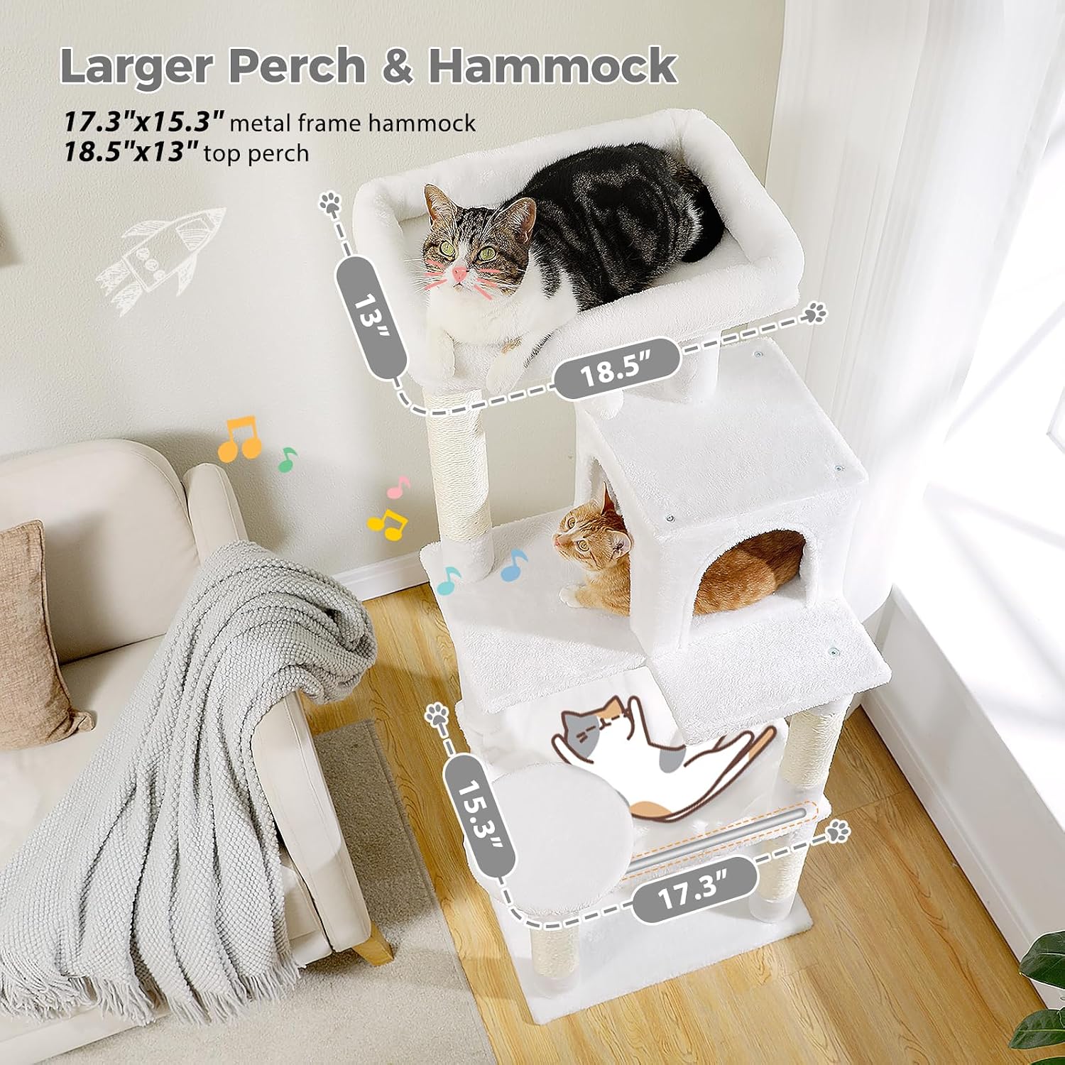 Gothic Cat Tree Tower for Indoor Cats, 31.5'' Small Cat Tower Condo with Sisal Scratching Ramp, Cozy Hammock and