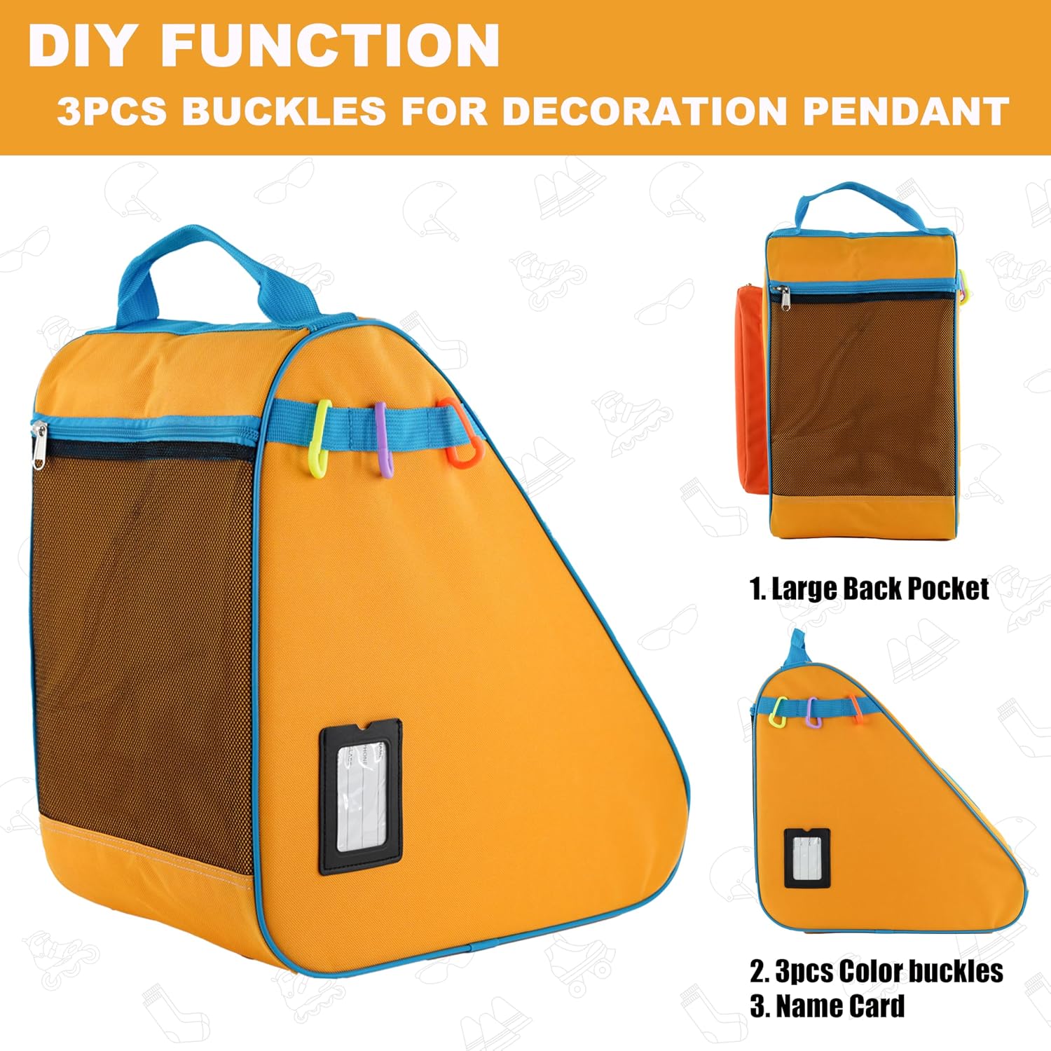 Skate Bag for Ice, Inline, Roller & Quad Skates - Kids & Adults