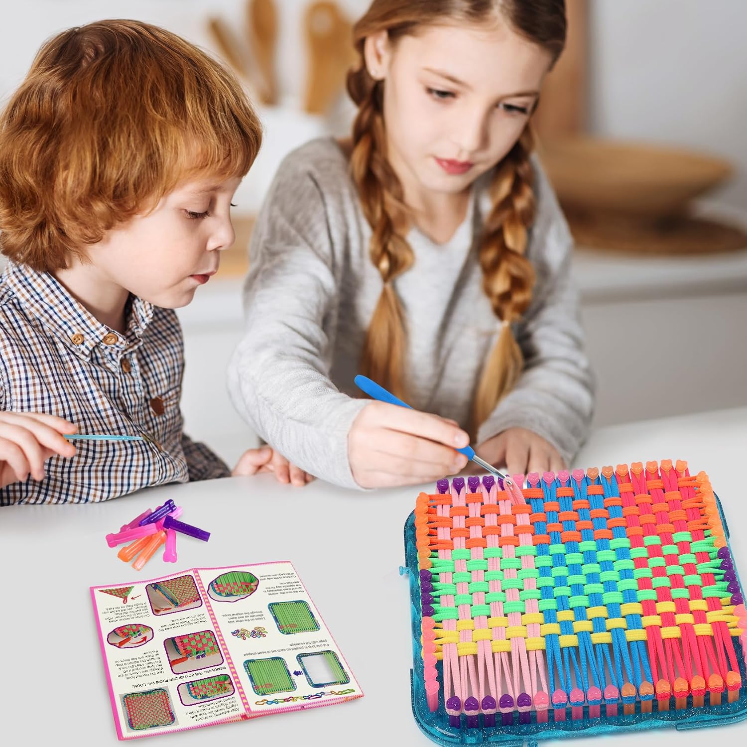 Weaving Loom Kit Toys, DIY Arts and Crafts for Kids and Adults, Ideal Gifts for Girls Ages 5 6 7 8-12 13, Easy