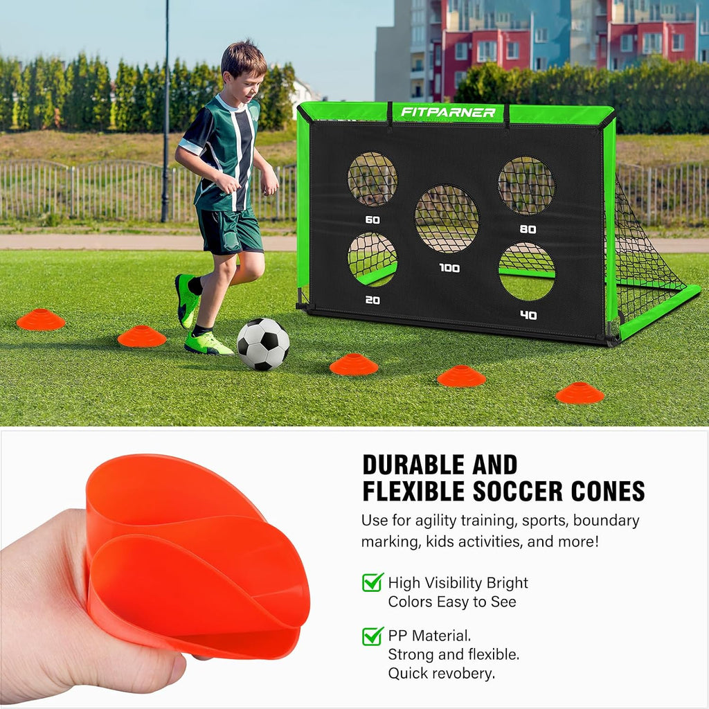Soccer Goal,Backyard Soccer Goals for Kids 2 Pack,4x3/6x4 FT Portable Toddler Soccer Nets with Target,Ball &