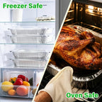 8x8 Aluminum Pans with Clear Plastic Lids 10 Pack Foil Pans with Lids