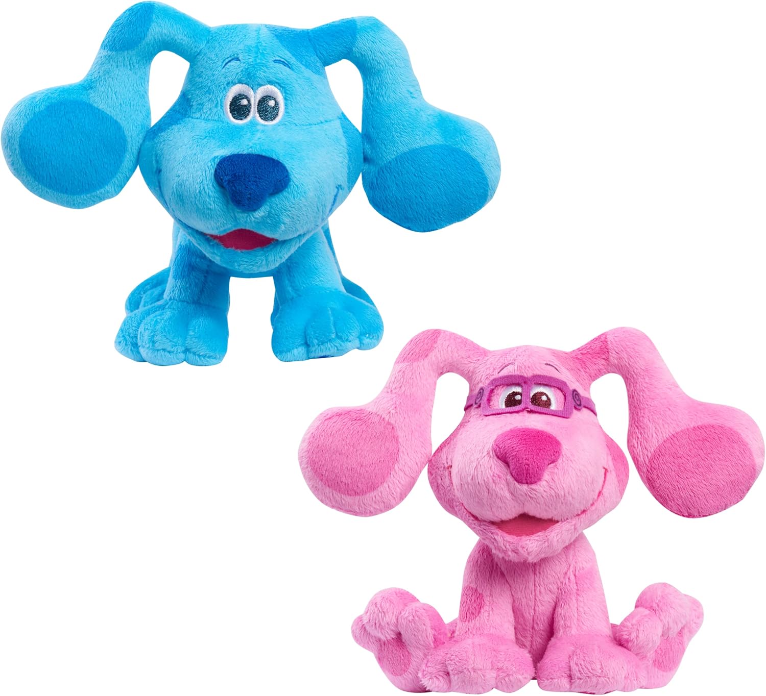 Blue’s Clues & You! 7-inch Beanbag Plush Blue & Magenta 2-Pack, Stuffed Animals, Dog