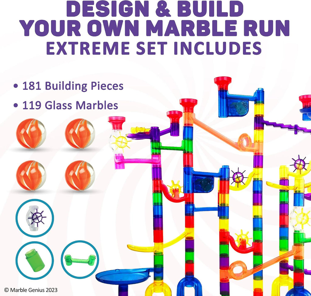 Marble Run Extreme Set, 300 Translucent Pieces, STEM Toy