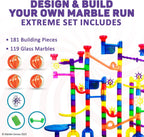 Marble Run Extreme Set, 300 Translucent Pieces, STEM Toy