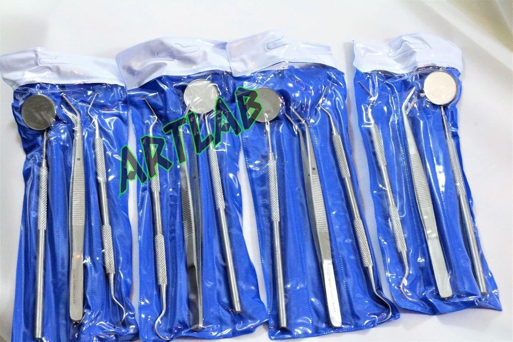 9 German Basic Dental Sets Explorer Probe Plus Dental Mirror Plus College Cotton PLIER CYNAMED