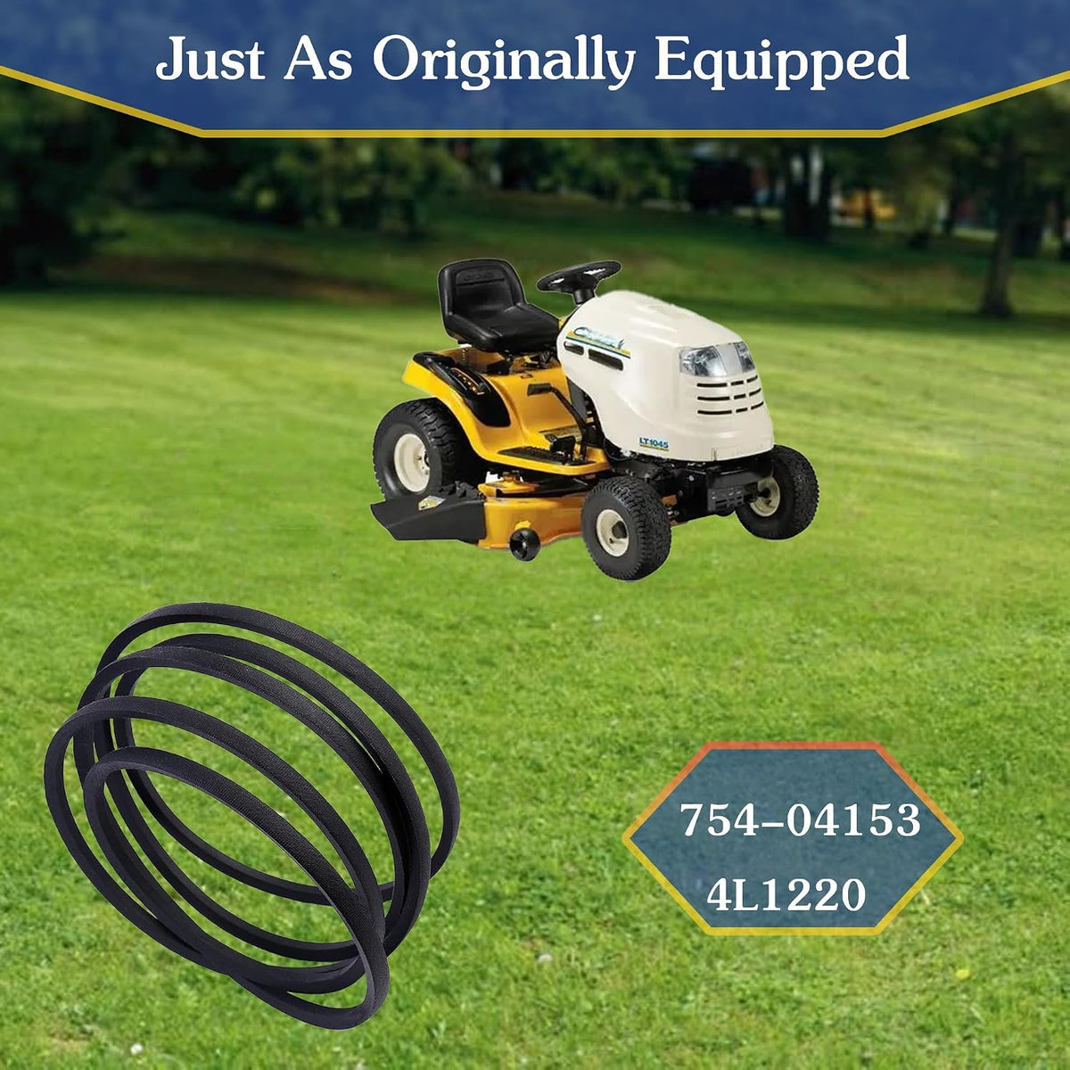 754-04153 1/2" X 122" Deck Drive Belt for Cub Cadet 754-04153 954-04153 954-04153A|46 Inch Deck LT1045 LT1046 Mower
