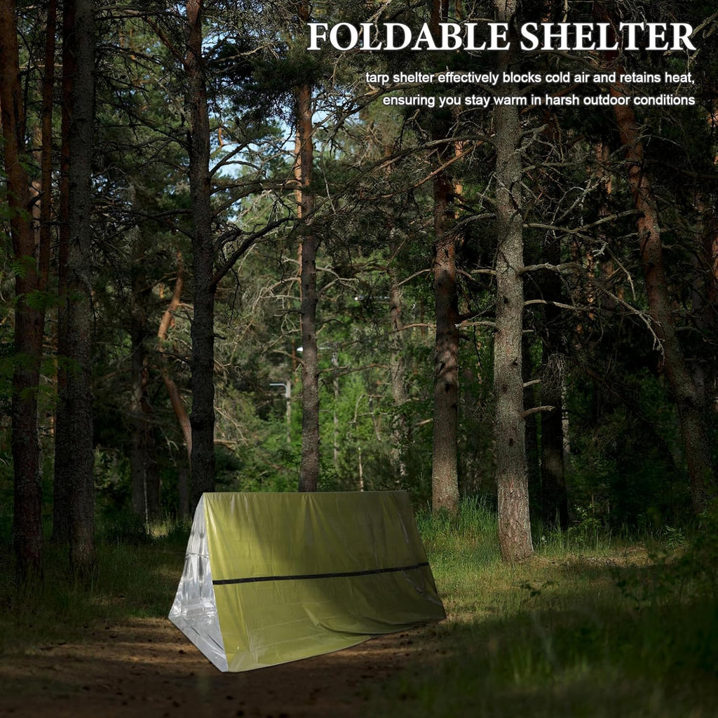 1pc Emergency Shelter Tent Thermal Insulation Outdoor Survival Tent for Camping and Hiking Lightweight and Portable
