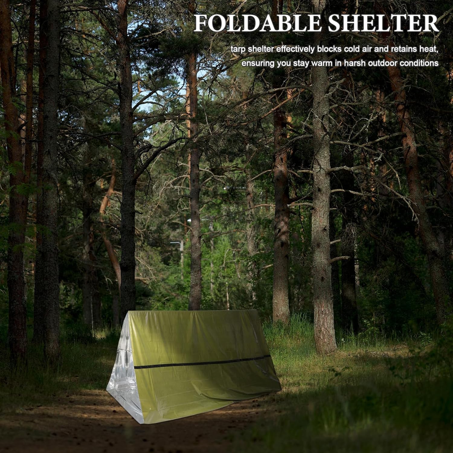 1pc Emergency Shelter Tent Thermal Insulation Outdoor Survival Tent for Camping and Hiking Lightweight and Portable