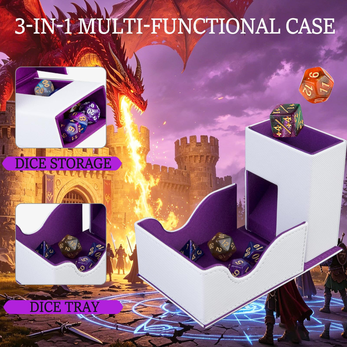 Dice Tower and Tray,Foldable Portable Dice Rolling Tower,Dice Roller Accessory,Classic Board