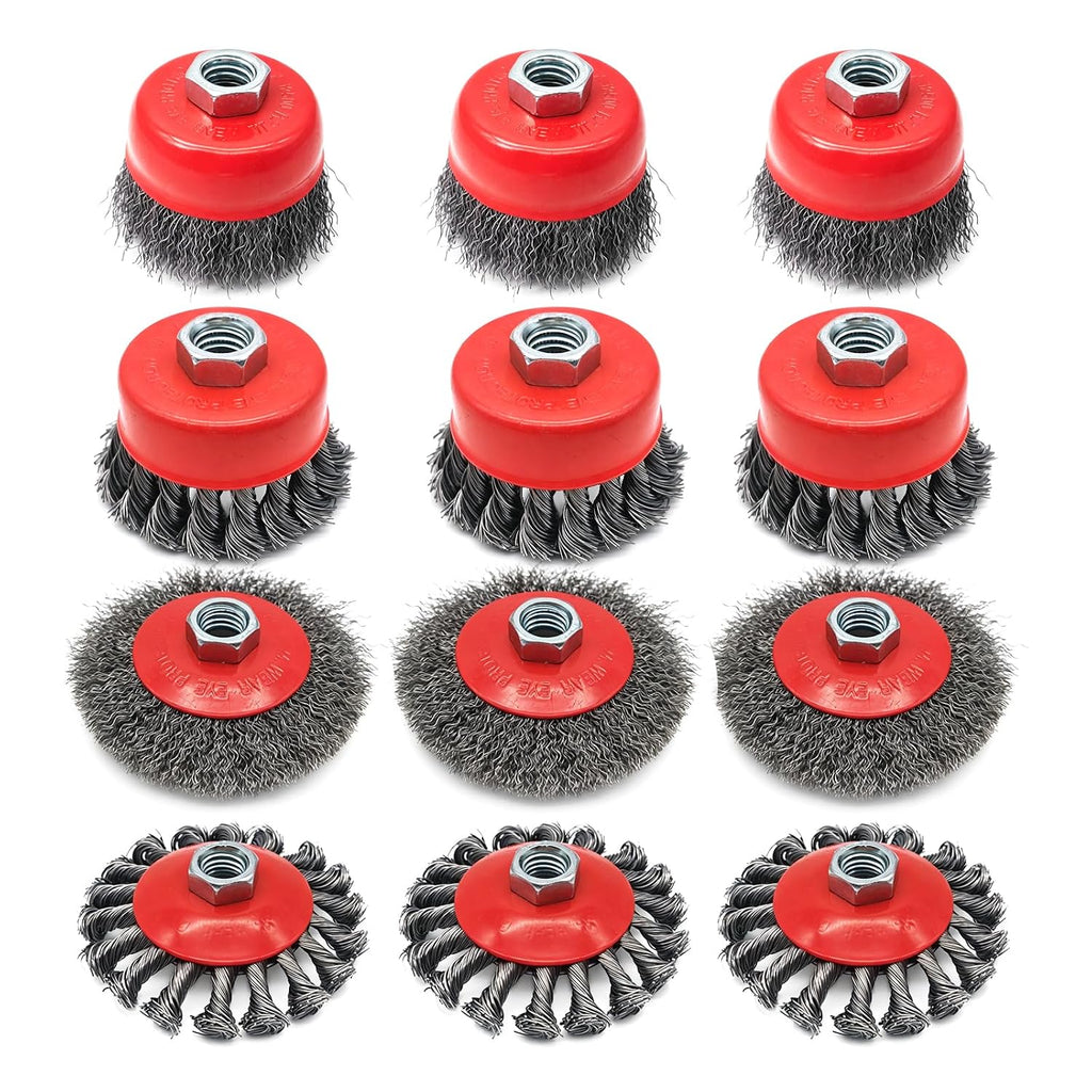 12 Pack Wire Wheel for Angle Grinder, 4-1/2" Heavy Duty - QMPRKPE