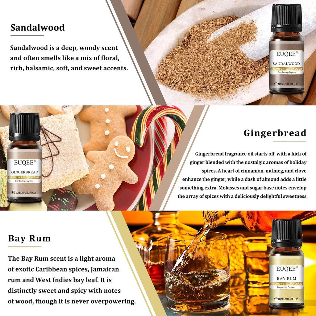 6PCS Spice Autumn Fragrance Oil Set, Scented Oils for Candle Making | Halloween Fragrance Oils for