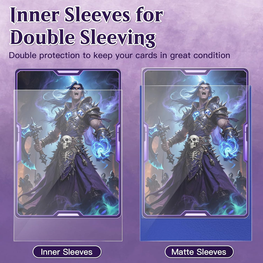 1000 Perfect Fit Sleeves,Inner Clear Card Sleeves Perfect Fit for Double Sleeving,60-Microns Ultra Clear