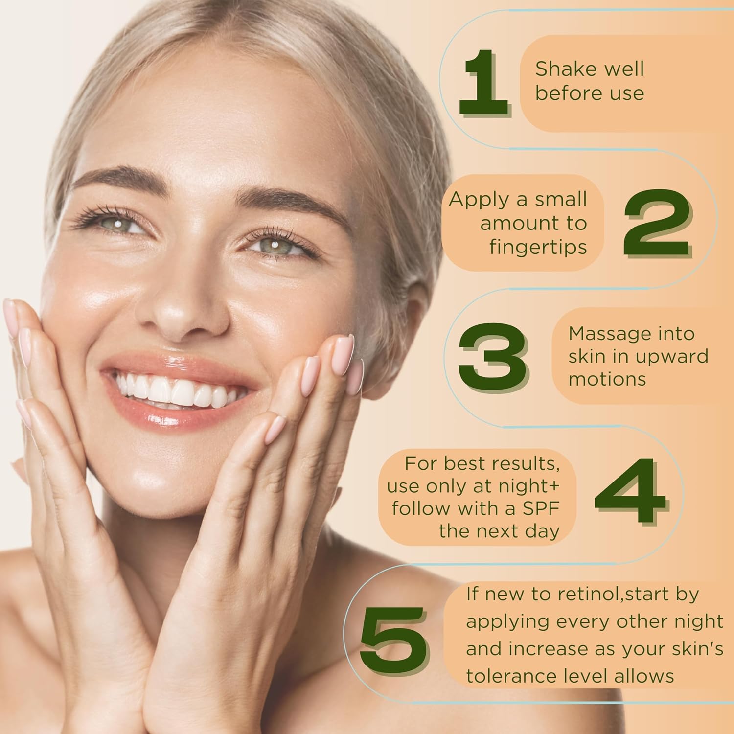 Retinol Serum for Face with Niacinamide, Vitamin C, and Hyaluronic Acid, Anti Aging for Firmer Skin, Lines & Wrinkles