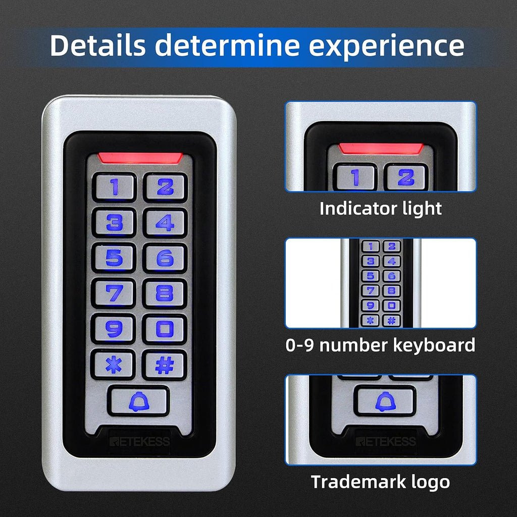 T-AC03 Security Access Control Keypad, RFID Keypad | for Garage,Shop,Home,Warehouse, Stand-Alone, 2000 Users, Wiegand