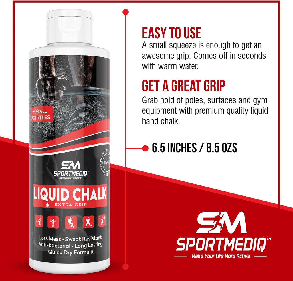 Pro Grade Liquid Chalk – Mess Free Professional Hand Grip for Gym, Weightlifting, Rock Climbing, Gymnastics, Rock