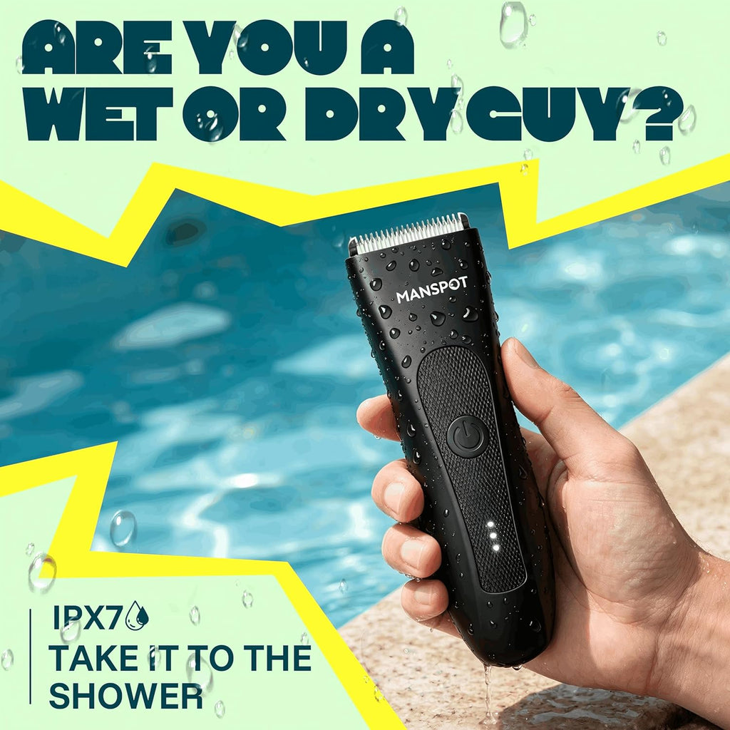 Manscape Groin & Body Hair Trimmer for Men, Electric Ball Pubic Trimmer Shaver,Manscape Kit with 4 Guard,Replaceable