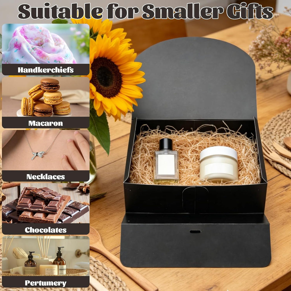 20PCS Black Gift Box with Lids Bridesmaid Proposal Box with Ribbon