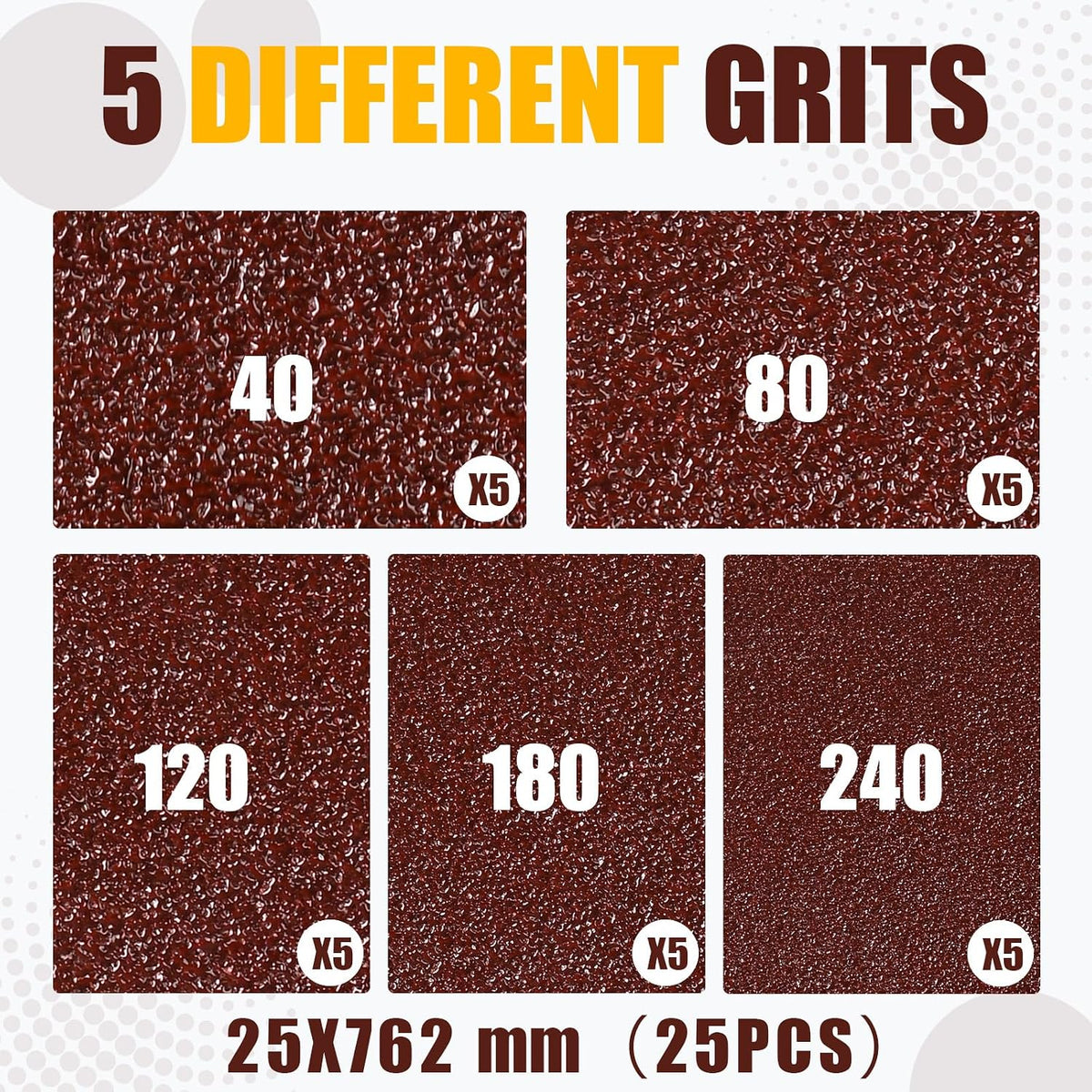 1 x 30 Inch Sanding Belts, 25 Pcs Assorted Grits(40/80/120/180/240)