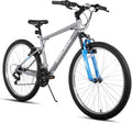 27 Inch Mountain Bike, Mens Womens MTB with 18 Speeds, High-Tensile Steel Frame, V Brake, Hardtail Bicycle for Adults