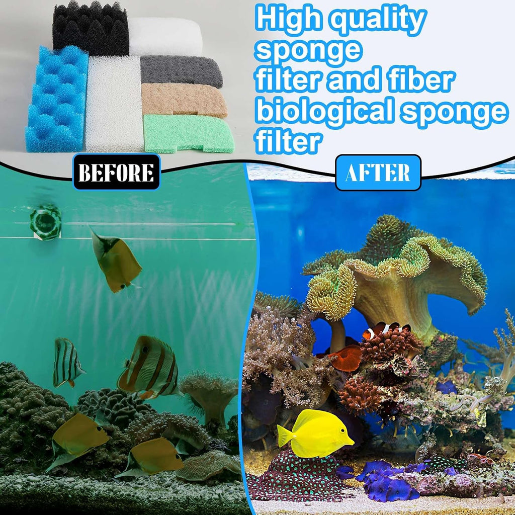 74 Pcs Filter Media Compatible with Fluval 306/307, Aquarium Replacement Media Kit, Foam, Activated Carbon