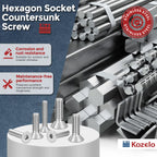 Kozelo 25Pcs #6-32x1 Flat Head Socket Cap Screw Countersunk Bolt