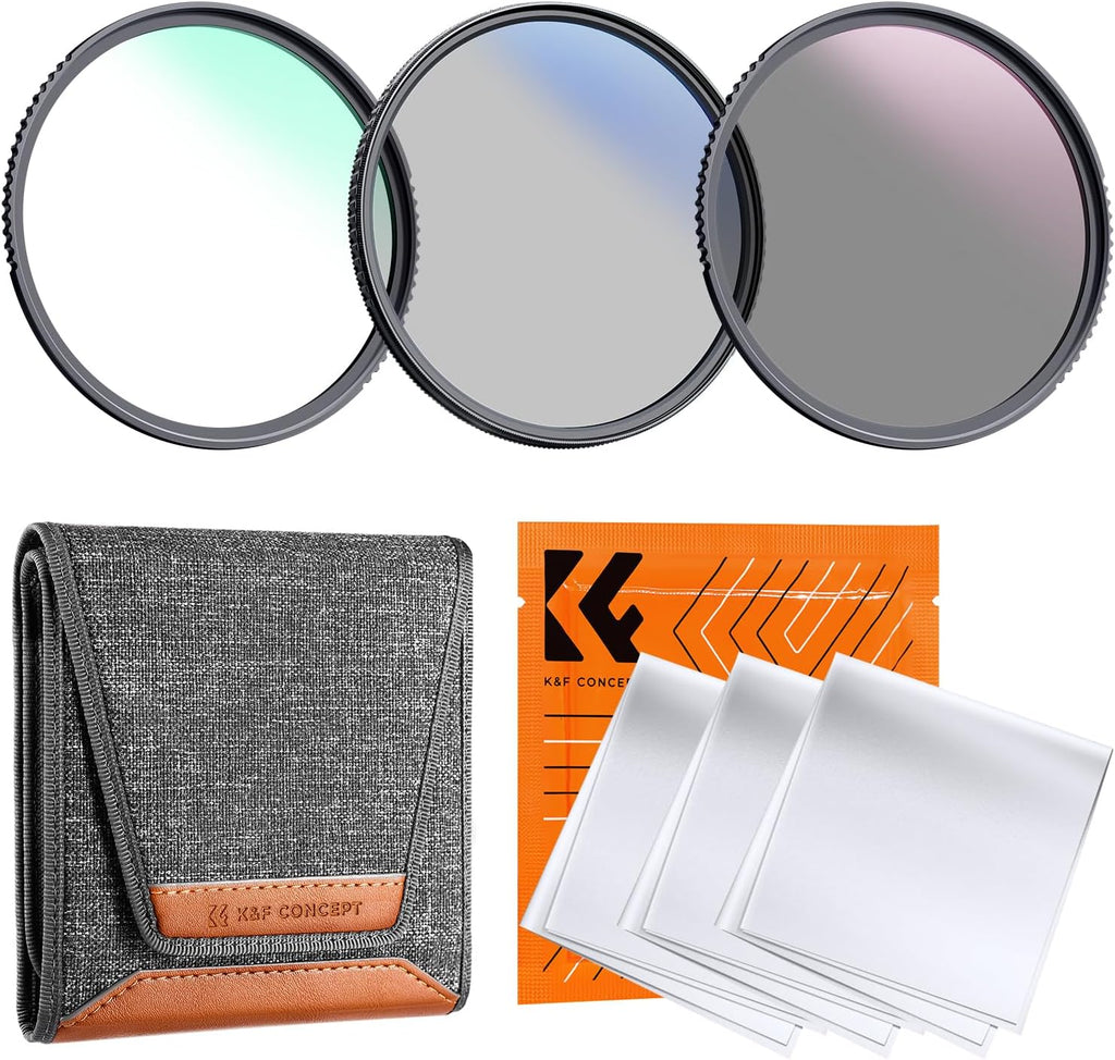 43mm UV/CPL/ND Lens Filter Kit | UV Filter+Polarizer Filter+Neutral Density Filter(ND4)+Cleaning Cloth+Filter Pouch K