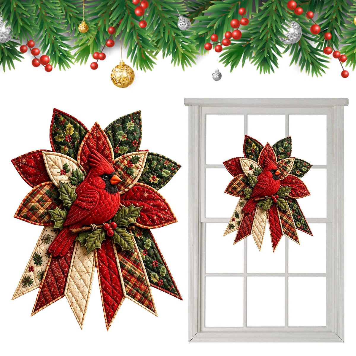 DIY Christmas Door Hanger Sewing Kit, Patchwork Hanging Decor