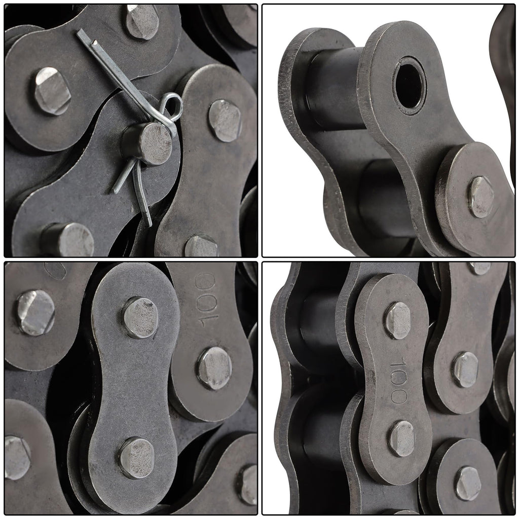 waltyotur #100 10 Feet Roller Chain with Connectors Carbon Steel Chain