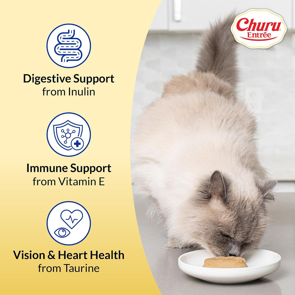 Churu Entree Pate Senior Wet Cat Food Cup, Chicken Tuna, 6ct